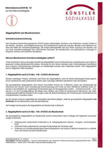 Künstlersozialversicherung und Abgabepflicht